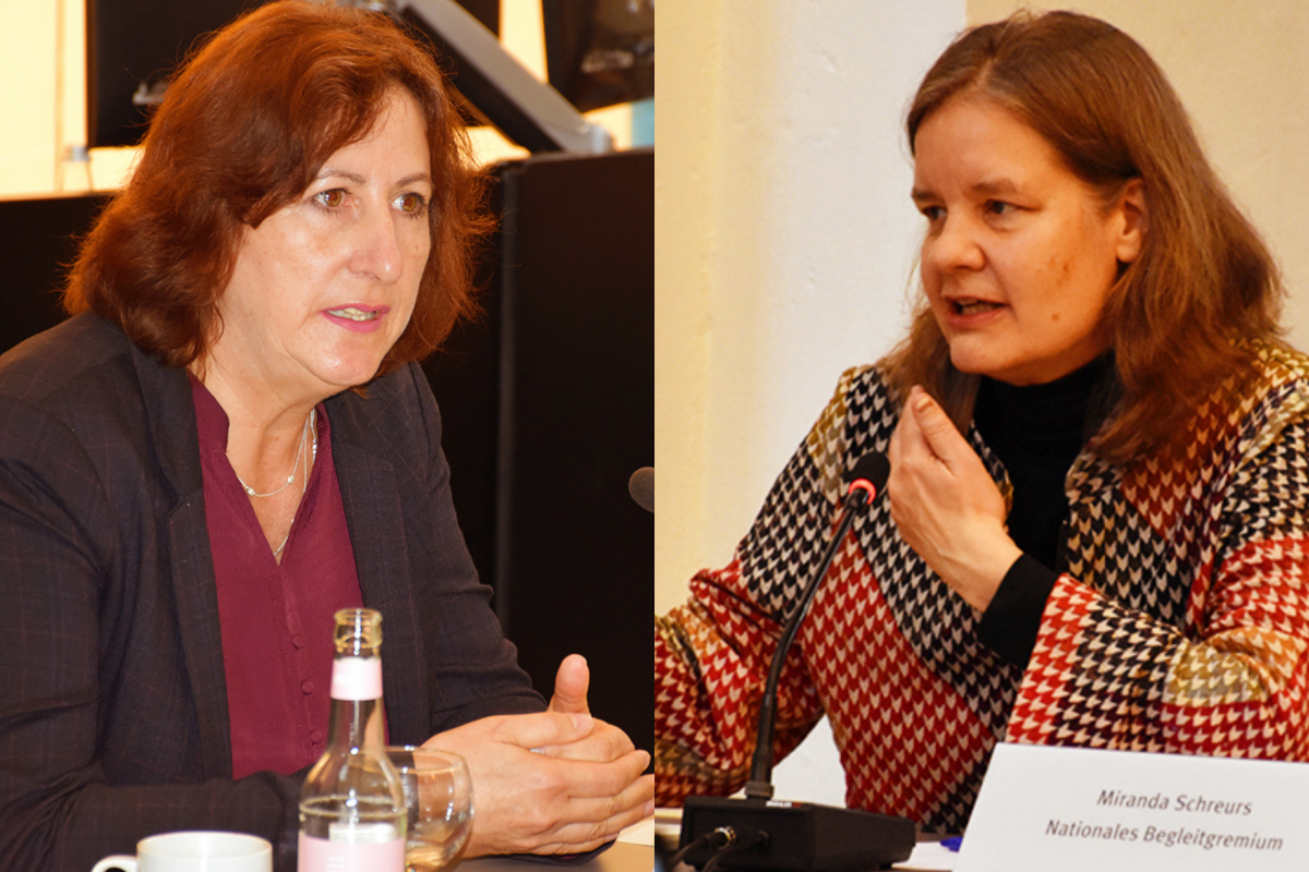 Kandidatinnen für den NBG-Vorsitz - Marion Durst, Miranda Schreurs (38. NBG-Sitzung, 11.05.2020/Berlin) (Quelle: Aygül Cizmecioglu) Kandidatinnen für den NBG-Vorsitz - Marion Durst, Miranda Schreurs (38. NBG-Sitzung, 11.05.2020/Berlin)