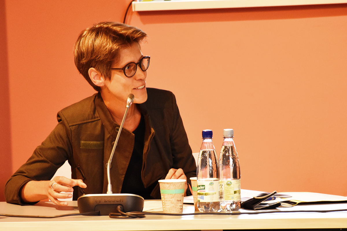 Ina Stelljes, Abteilungsleiterin Öffentlichkeitsbeteiligung Bundesamt für die Sicherheit der nuklearen Entsorgung/BASE (41. NBG-Sitzung, 04.08.2020/Berlin) (Quelle: Aygül Cizmecioglu) Ina Stelljes, Abteilungsleiterin Öffentlichkeitsbeteiligung Bundesamt für die Sicherheit der nuklearen Entsorgung/BASE (41. NBG-Sitzung, 04.08.2020/Berlin)