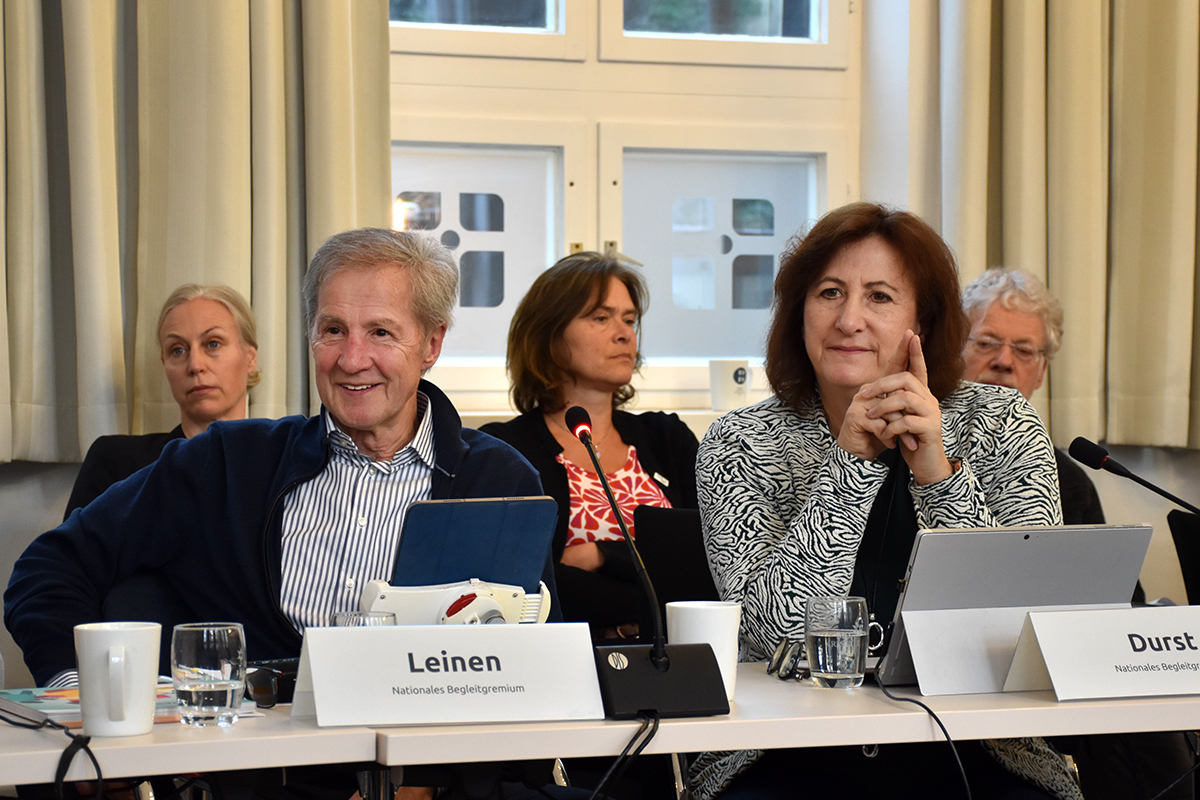 Jo Leinen und Marion Durst, NBG-Mitglieder (94. NBG-Sitzung, 12.2.2025/Berlin-Online) (Quelle: Ellen Boettcher) Jo Leinen und Marion Durst, NBG-Mitglieder (94. NBG-Sitzung, 12.2.2025/Berlin-Online)