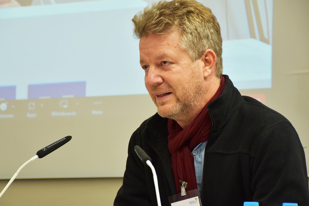 Daniel Lübbert, Mitglied des Planungsteams Forum Endlagersuche/Vertreter der Wissenschaft (NBG-Veranstaltung "Die Rolle der Wissenschaft bei der Endlagersuche", 18.11.2022/München-Online)