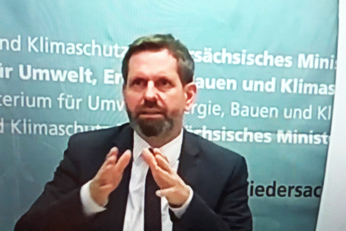 Olaf Lies, Umweltminister Niedersachsen (NBG-Veranstaltung "Die Rolle der Länder bei der Endlagersuche", 12.1.2021/Online) Olaf Lies, Umweltminister Niedersachsen (NBG-Veranstaltung "Die Rolle der Länder bei der Endlagersuche", 12.1.2021/Online)