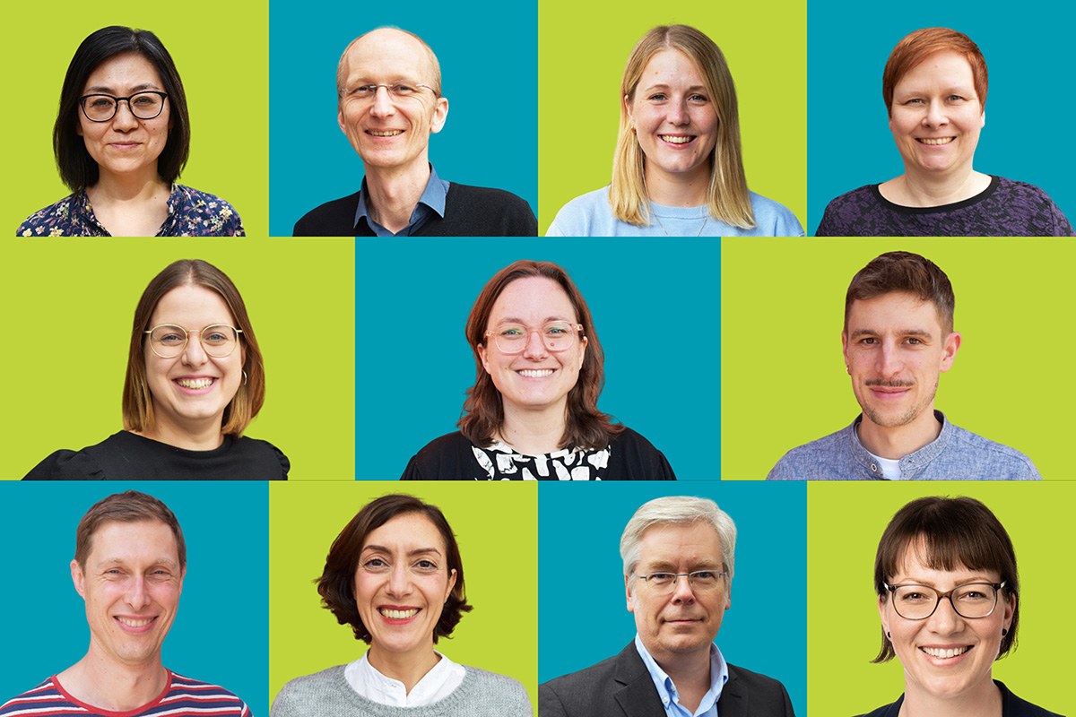 Fotocollage Mitarbeiter*innen der NBG-Geschäftsstelle Fotocollage Mitarbeiter*innen der NBG-Geschäftsstelle